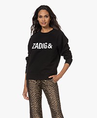 Zadig & Voltaire Upper Katoenen Logo Sweatshirt - Zwart