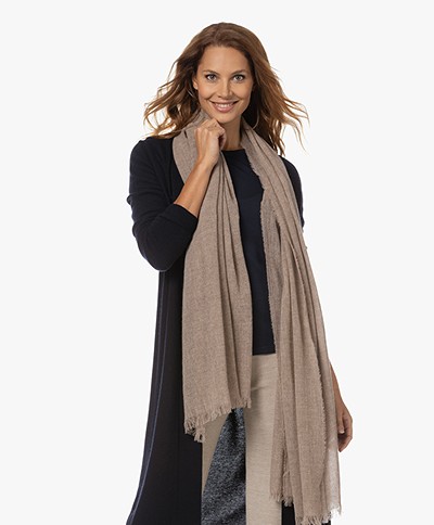 LaSalle Woven Cashmere Scarf - Taupe