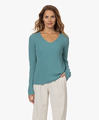 Resort Finest Wool Blend V-neck Sweater - Sea Green