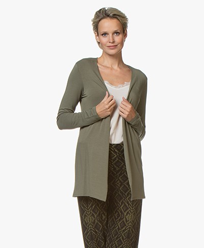 Majestic Filatures Soft Touch Jersey Cardigan - Army
