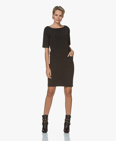 Josephine & Co Germain Short Sleeve Travel Jersey Dress - Black