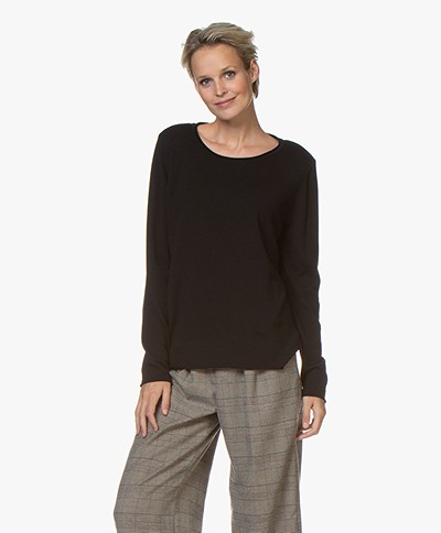 Sibin/Linnebjerg Maria Fine Knit Merino Sweater - Black