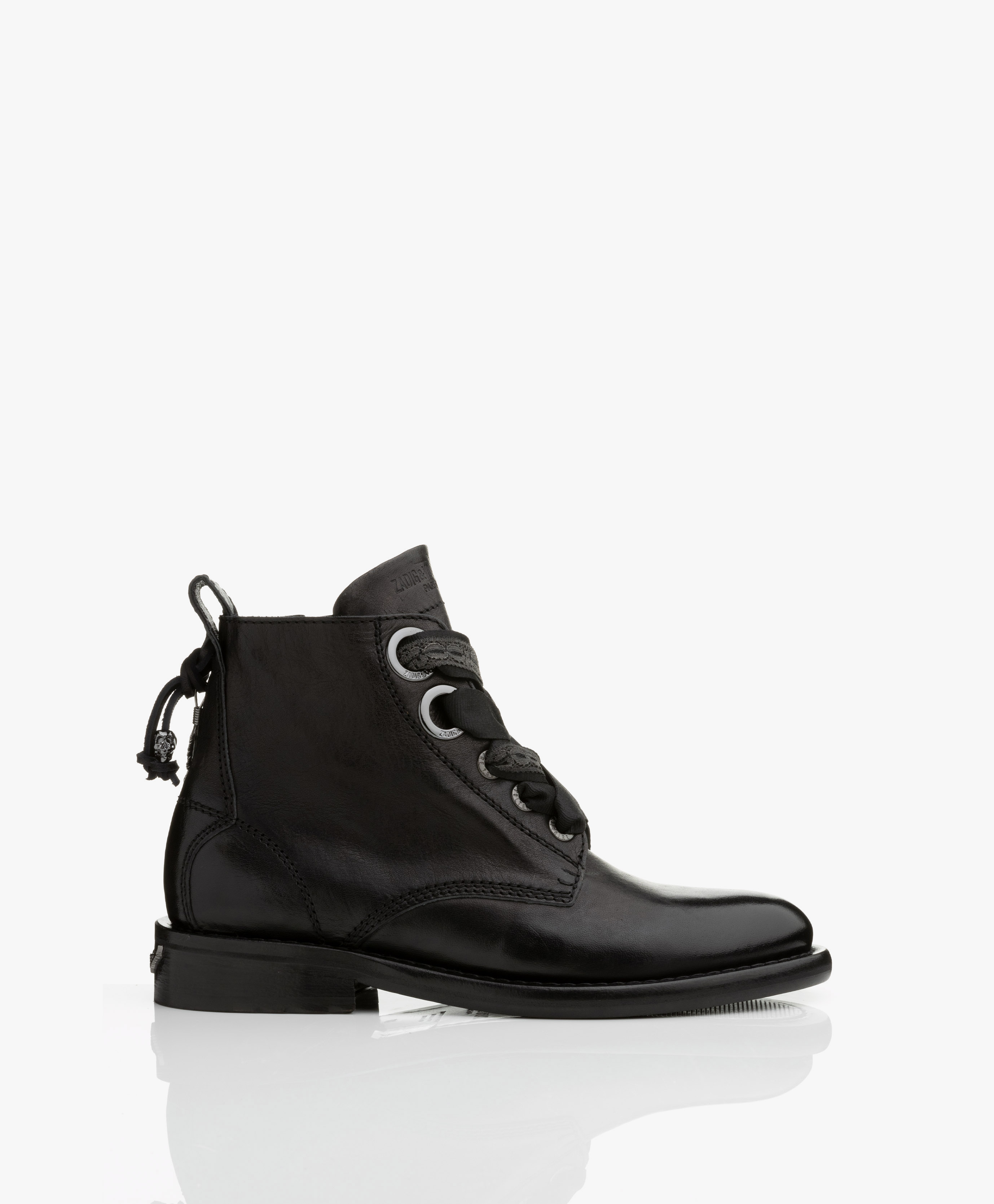 Zadig & Voltaire Laureen Roma Lace-up Boots - Black laureen | pwgaa1702f | swct00001