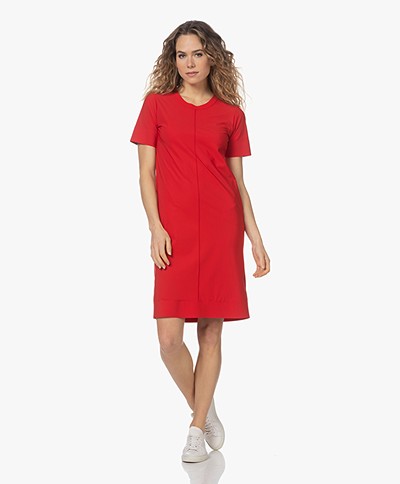 LaSalle Italian Tech Jersey Dress - Red