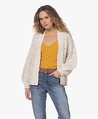 Repeat Open Chunky Knit Ajour Cardigan - Ivory