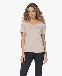 Repeat Jersey Lyocell Mix T-shirt - Beige