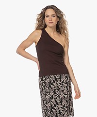 Róhe Ana Rib Jersey One-shoulder Top - Mulberry