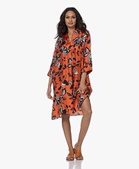 LaSalle Tokyo Printed Silk Dress - Orange 