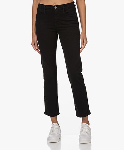 FRAME Le High Straight Cropped Jeans - Black