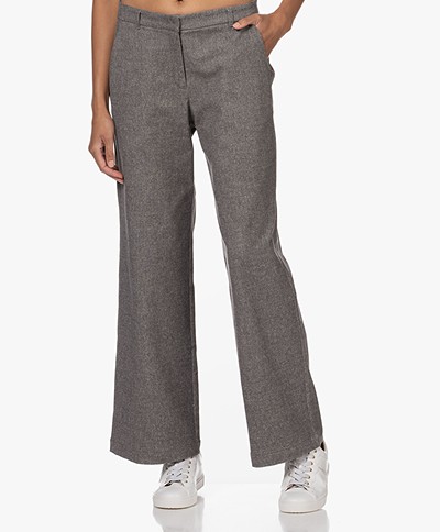 Josephine & Co Koosje Cotton-Wool Blend Pants - Steel Grey Melange