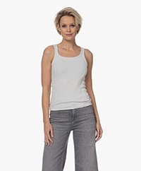 CAES Ribbed Jersey Side Panel Tanktop - Pale Grey
