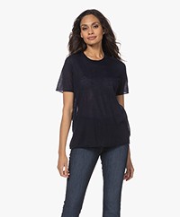 Joseph Cashair Gebreid Cashmere T-shirt - Navy