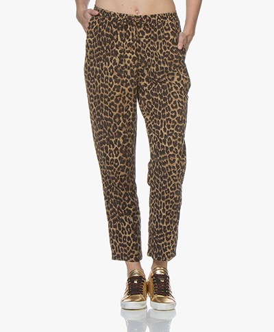 Mes Demoiselles Fatal Cotton Leopard Print Pants - Brown