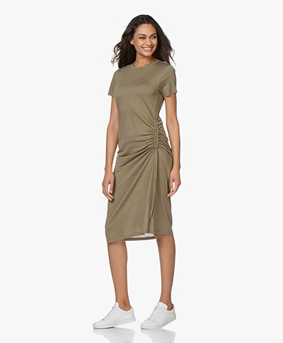 Rag & Bone Ina Jersey Dress with Cord Detail - Light Olive Green 