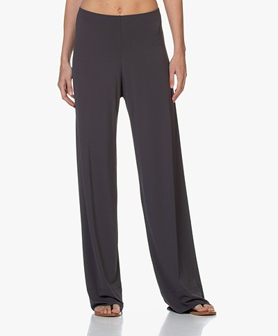 no man's land Crepe Jersey Pants with Wide Legs - Slate