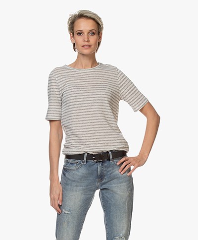 by-bar Maya Striped Linen Blend T-shirt - Linen