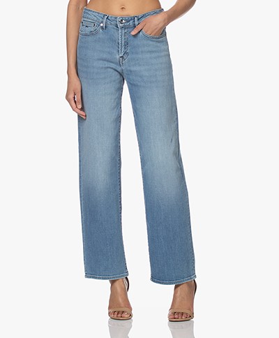 Denham Bardot Straight Stretch Jeans - Lichtblauw