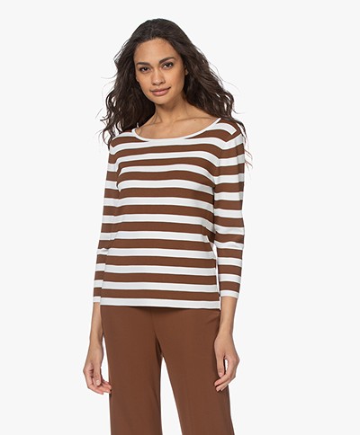 Kyra & Ko Liene Striped Sweater - Chocolate