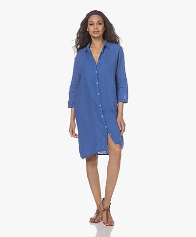 Josephine & Co Lorenne Linen Shirt Dress - Ocean Blue