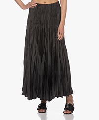 LaSalle Crushed Crinkle Maxi Skirt - Black