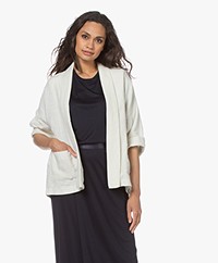 indi & cold Oversized Linen Kimono Jacket - Ecru