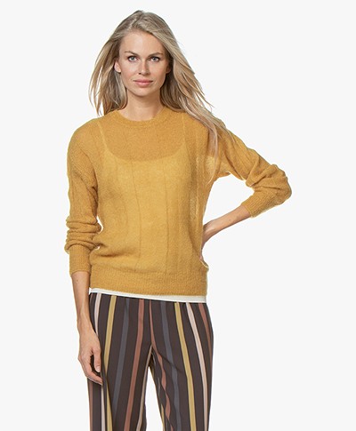 by-bar Gusto Mohair Blend Rib Pullover - Mustard