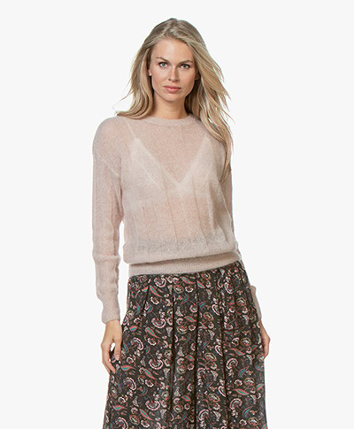 by-bar Gusto Mohair Blend Rib Pullover - Dusty Rose