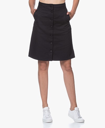 Filippa K Piper Cotton Canvas Skirt - Almost Black