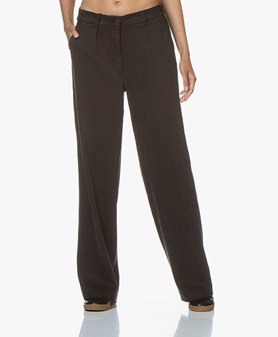 ba&sh Mitch Loose-fit Pleated Twill Pants - Carbon