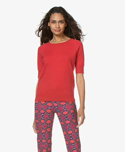 Closed Cashmere Short Sleeve Sweater - Red Pepper