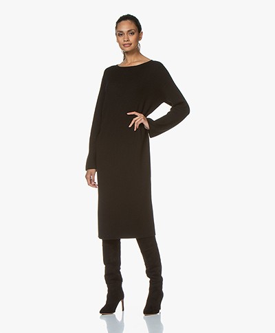 Drykorn Maurina Rib Knit Midi Dress - Black