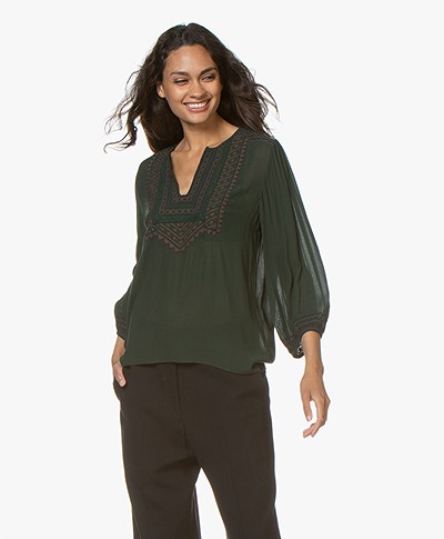 Vanessa Bruno Maddox Embroidered Blouse - Mousse Green