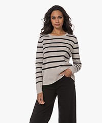 Sibin/Linnebjerg Eloise Milano Striped Sweater - Stone/Black