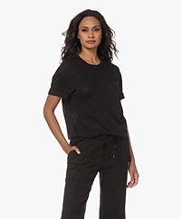 James Perse Oversized Crepe Jersey T-shirt - Black