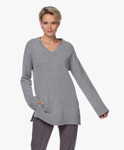 Josephine & Co Jill Merino Blend V-neck Sweater - Grey