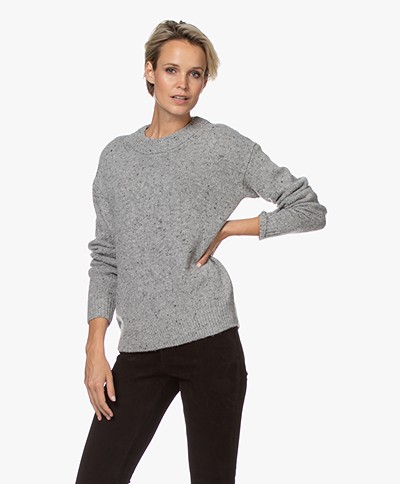 Josephine & Co Janna Merino Blend Melange Sweater - Light Grey