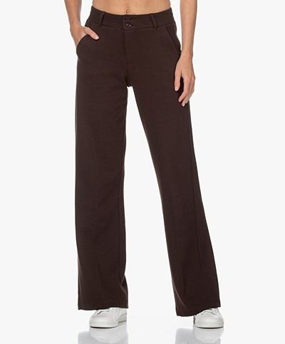 KYRA Delphine Textured Jersey Pants - Coffee Bean