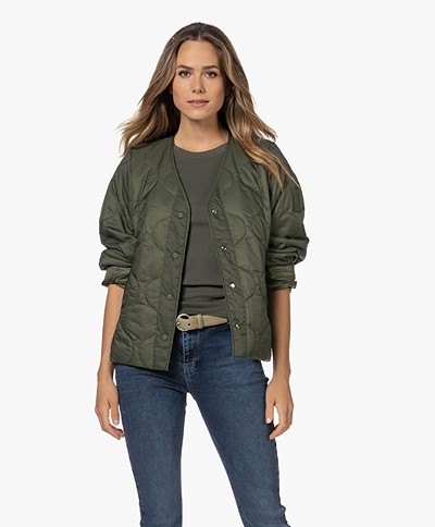 Closed Quilted Ripstop Jacket - Pine Green