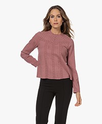 indi & cold Bio-Katoenen Blouse met Borduursels - Marsala