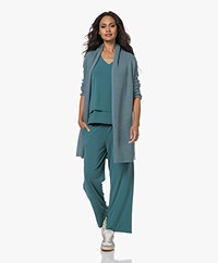 no man's land Knielang Open Vest - Dark Jade