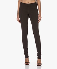 extreme cashmere N°296 Rhythm Rib Katoen-Cashmeremix Legging - Donkerbruin
