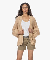 Repeat Open Chunky Knit Ajour Cardigan - Cord