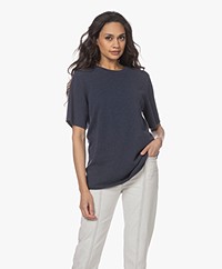 extreme cashmere N°64 Long Knitted T-shirt - Denim