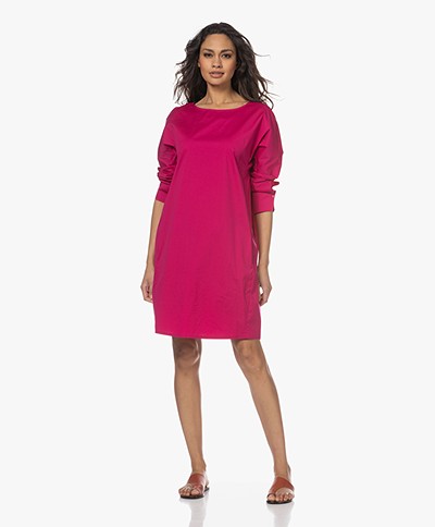 Woman by Earn Toos Knee-length Cotton Blend Dress - Fuchsia