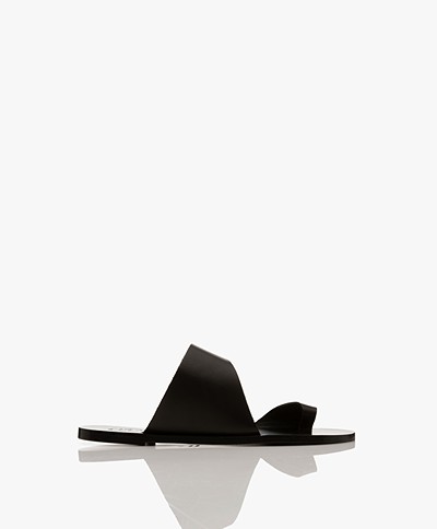 ATP Atelier Centola Leather Cut-out Sandals - Black