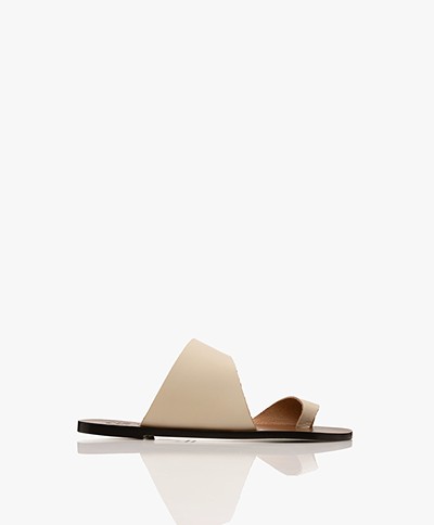 ATP Atelier Centola Leather Cut-out Sandals - Linen