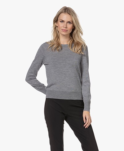 Filippa K  Merino R-neck Sweater - Medium Grey Melange