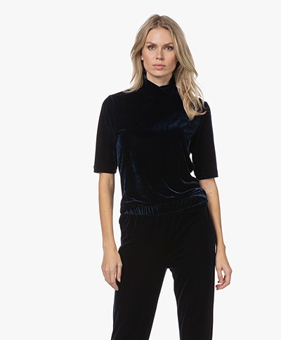 Woman by Earn Joanna Short Sleeve Turtleneck T-shirt - Navy