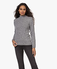 Belluna True Mouline Wool Blend Turtleneck Sweater - Grey