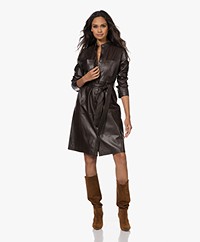 LaSalle Buttoned Leather Dress  - Choco